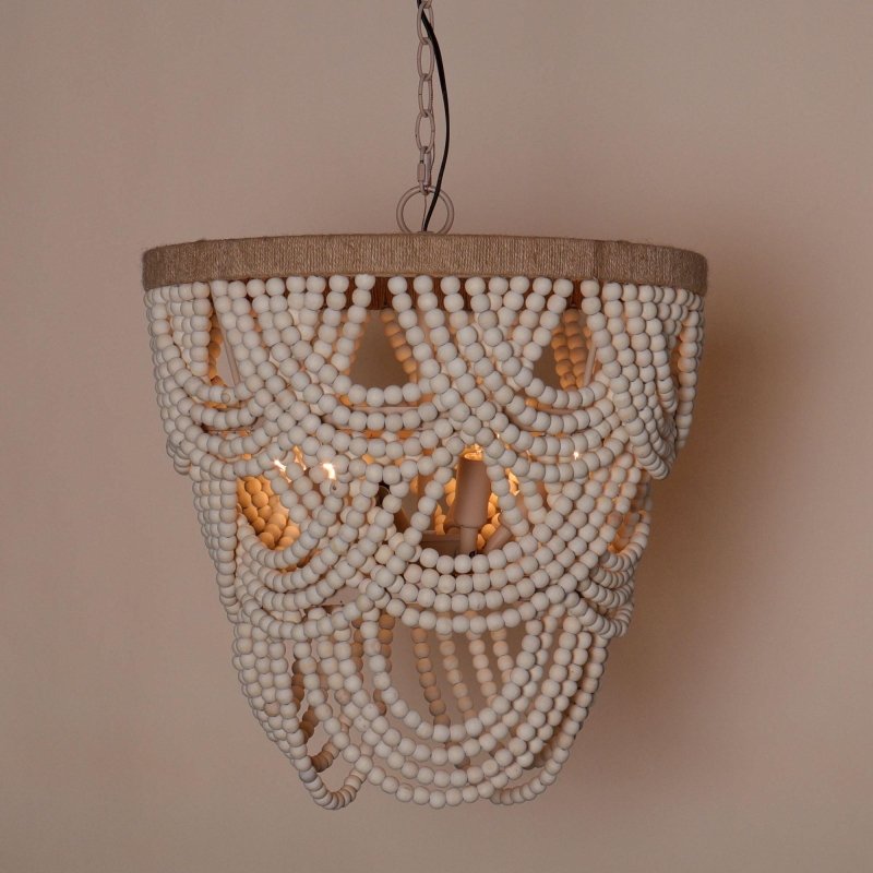 Hatfield 4 - Light Bohemia Style Wood Beaded Chandelier - FCHF CITY