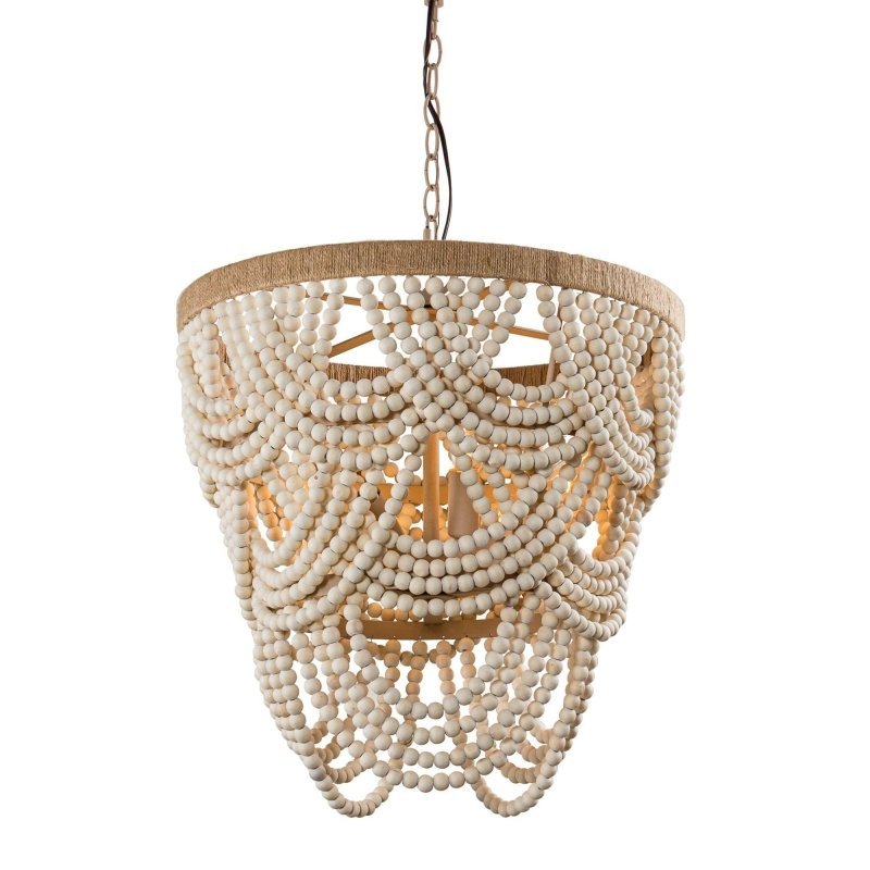 Hatfield 4 - Light Bohemia Style Wood Beaded Chandelier - FCHF CITY