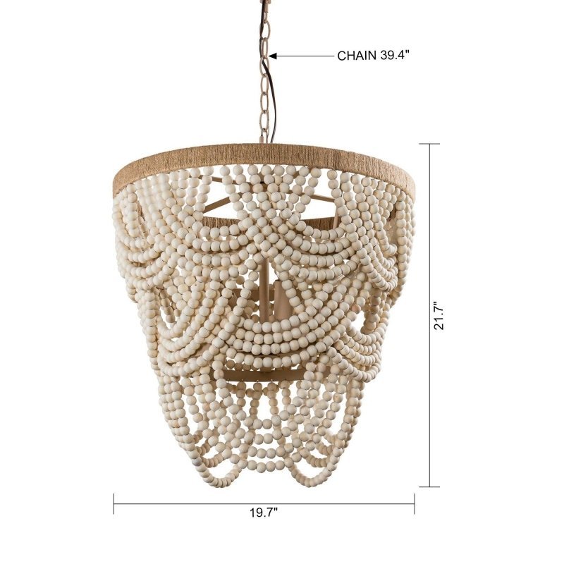 Hatfield 4 - Light Bohemia Style Wood Beaded Chandelier - FCHF CITY