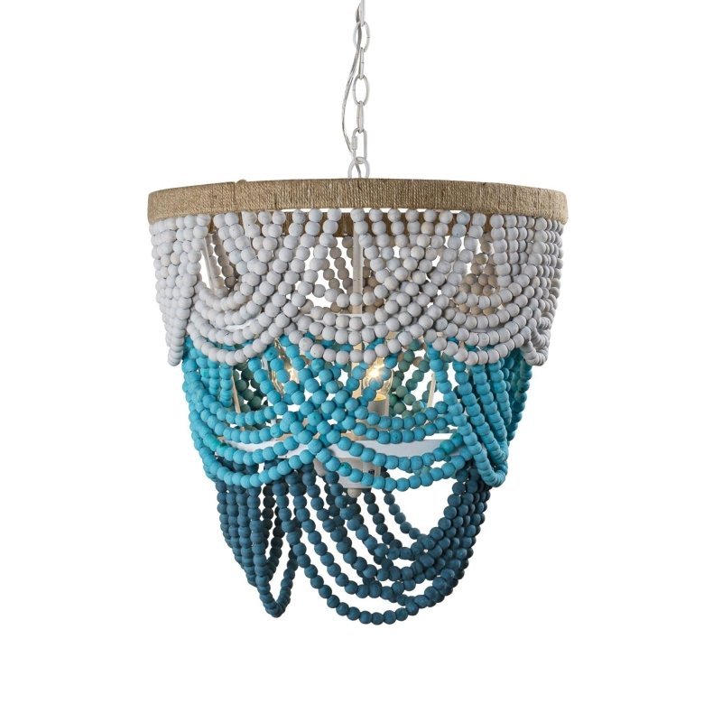 Hatfield 4 - Light Bohemia Style Wood Beaded Chandelier - FCHF CITY