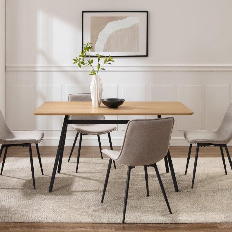 Juno Modern Industrial Veneer and Metal Dining Table - FCHF CITY