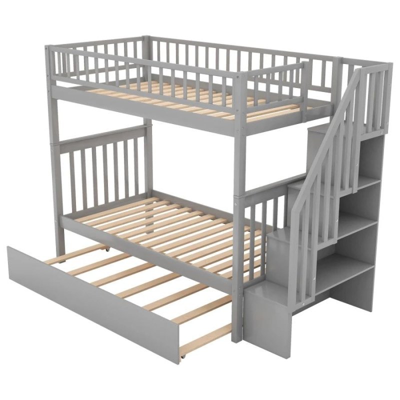 Kelly Bunk Bed with Trundle - FCHF CITY