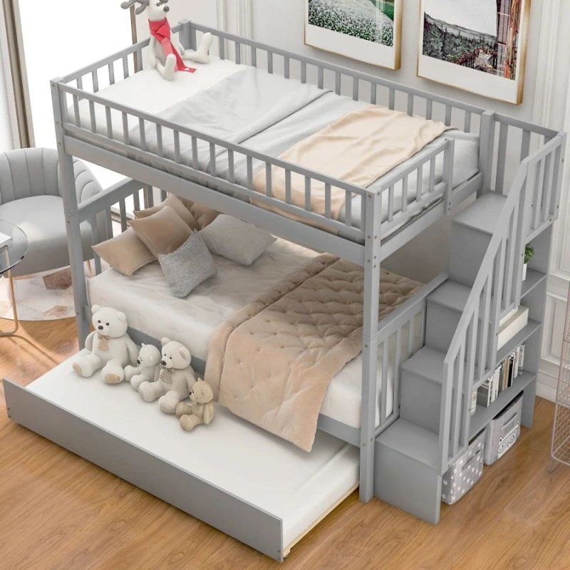 Kelly Bunk Bed with Trundle - FCHF CITY