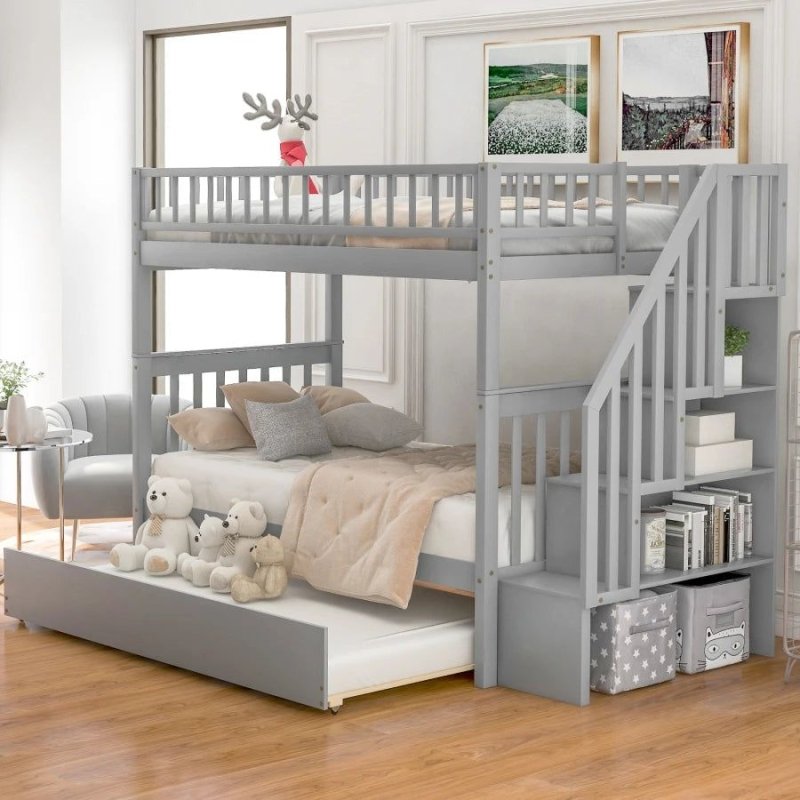 Kelly Bunk Bed with Trundle - FCHF CITY