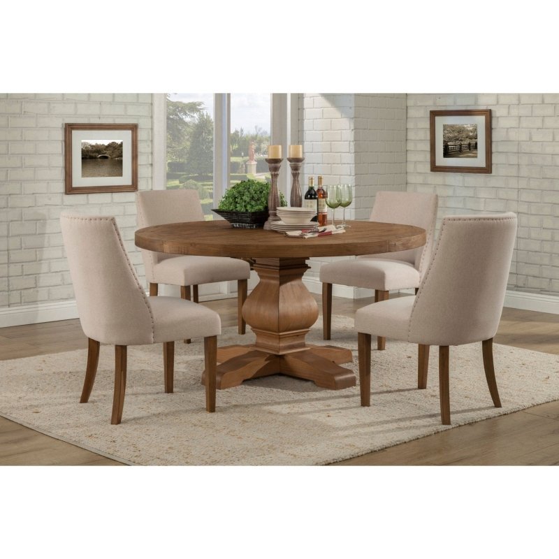 Kensington Round Dining Table, Reclaimed Natural - FCHF CITY