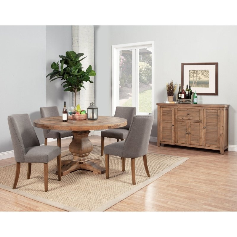 Kensington Round Dining Table, Reclaimed Natural - FCHF CITY