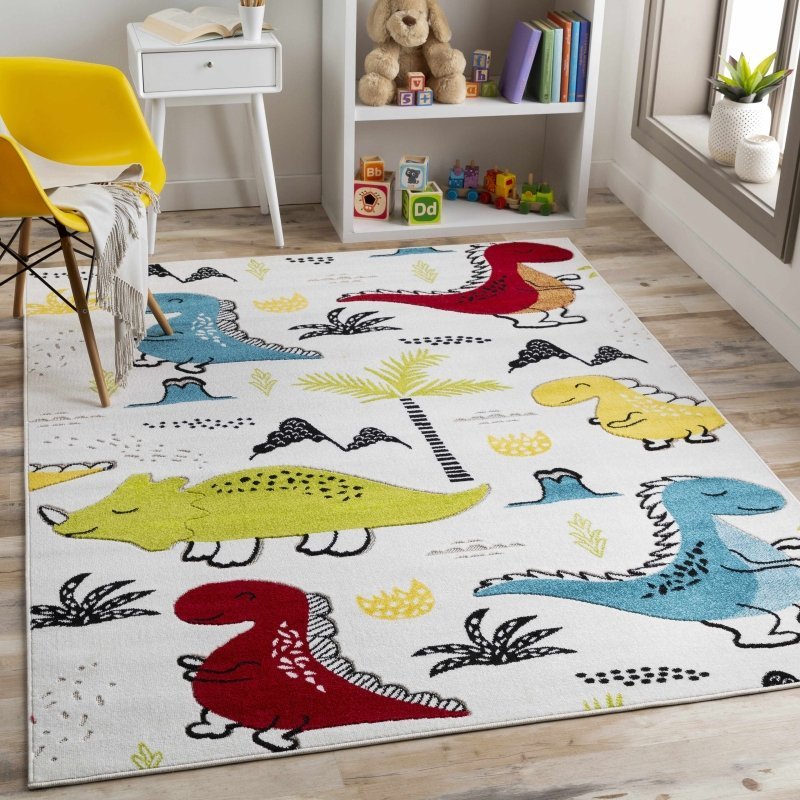 Kids Dianosour Colorful Jungle Playroom Area Rug - FCHF CITY