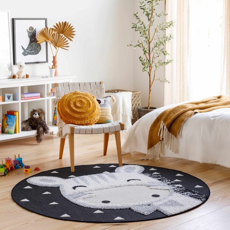 Kids Giraffe Bowtie Animal Print Nursery Area Rug - FCHF CITY