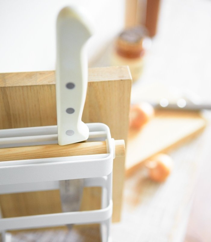 Knife & Cutting Board Stand - Steel + Wood - FCHF CITY