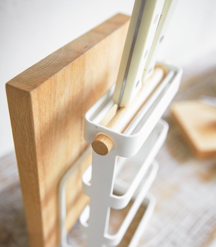 Knife & Cutting Board Stand - Steel + Wood - FCHF CITY