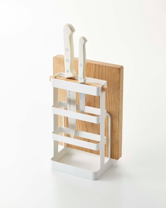 Knife & Cutting Board Stand - Steel + Wood - FCHF CITY