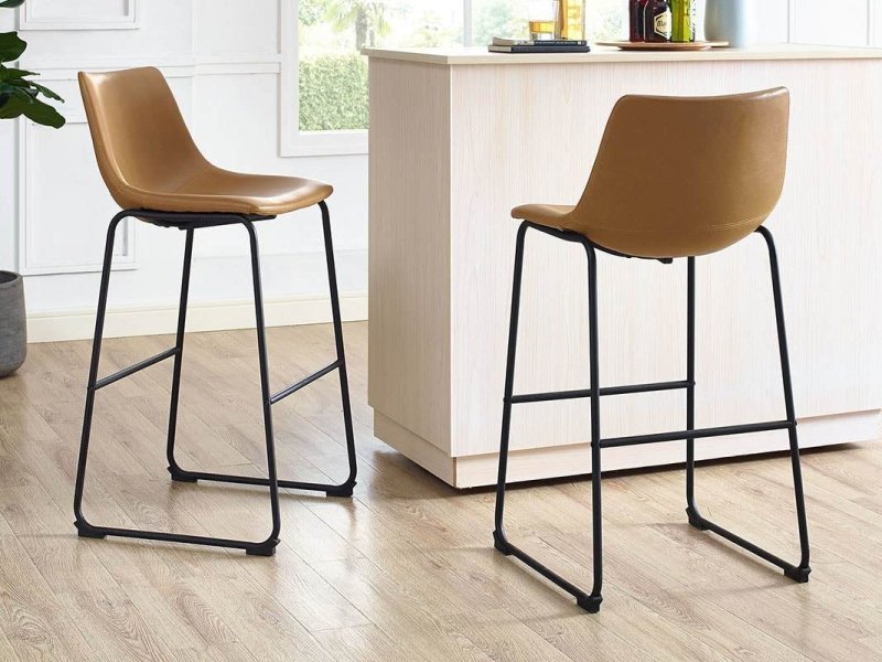 Laton Faux Leather Bar Stool, Set of 2 - FCHF CITY