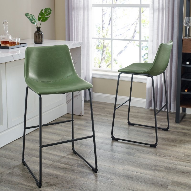 Laton Faux Leather Bar Stool, Set of 2 - FCHF CITY