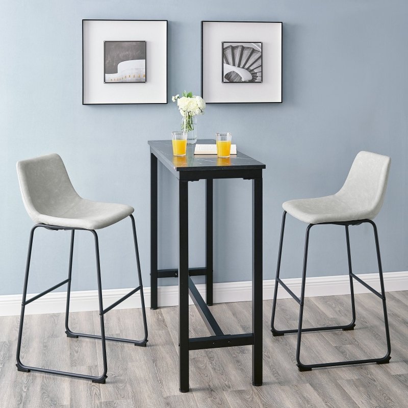 Laton Faux Leather Bar Stool, Set of 2 - FCHF CITY