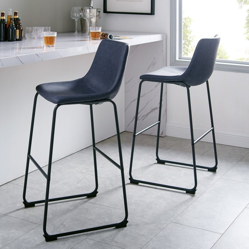 Laton Faux Leather Bar Stool, Set of 2 - FCHF CITY