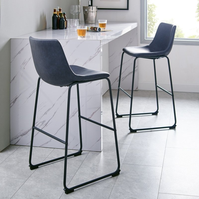 Laton Faux Leather Bar Stool, Set of 2 - FCHF CITY