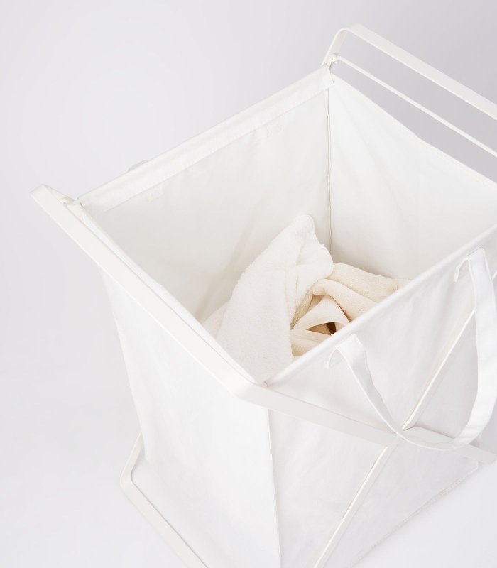 Laundry Hamper with Cotton Liner - Two Sizes - Steel + Cotton - FCHF CITY