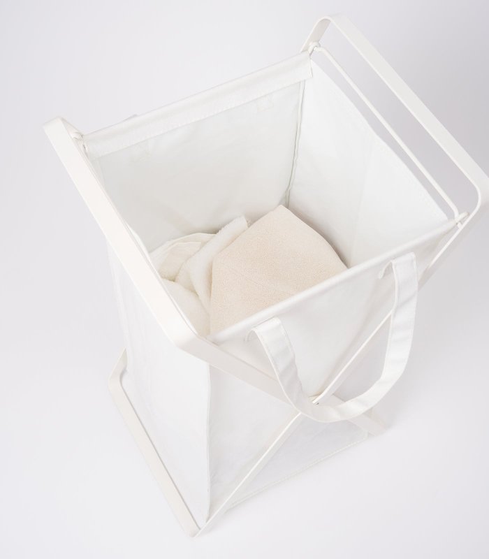 Laundry Hamper with Cotton Liner - Two Sizes - Steel + Cotton - FCHF CITY