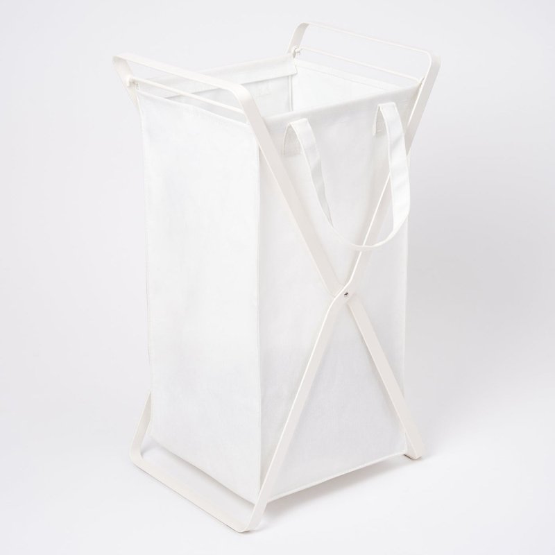 Laundry Hamper with Cotton Liner - Two Sizes - Steel + Cotton - FCHF CITY