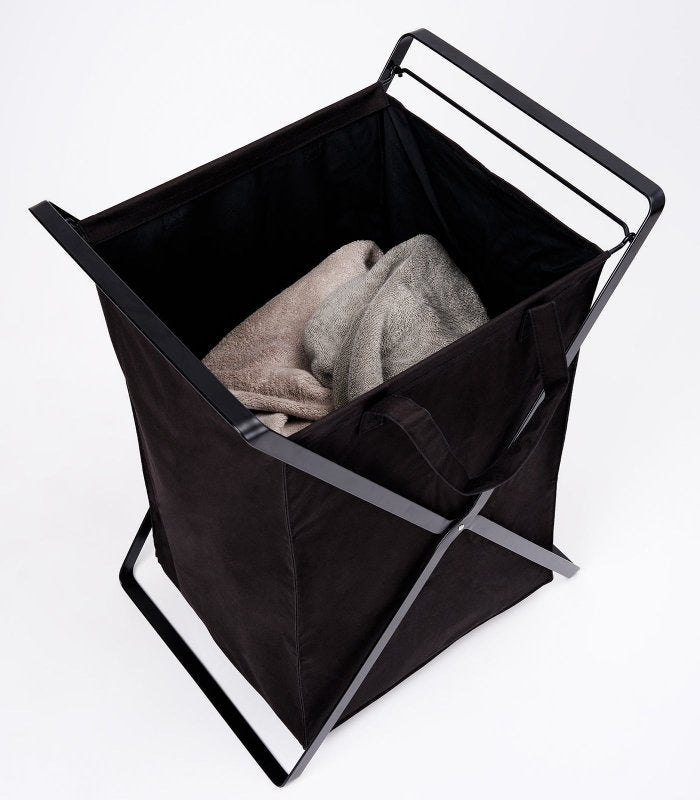 Laundry Hamper with Cotton Liner - Two Sizes - Steel + Cotton - FCHF CITY
