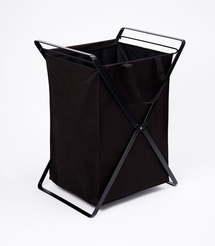 Laundry Hamper with Cotton Liner - Two Sizes - Steel + Cotton - FCHF CITY
