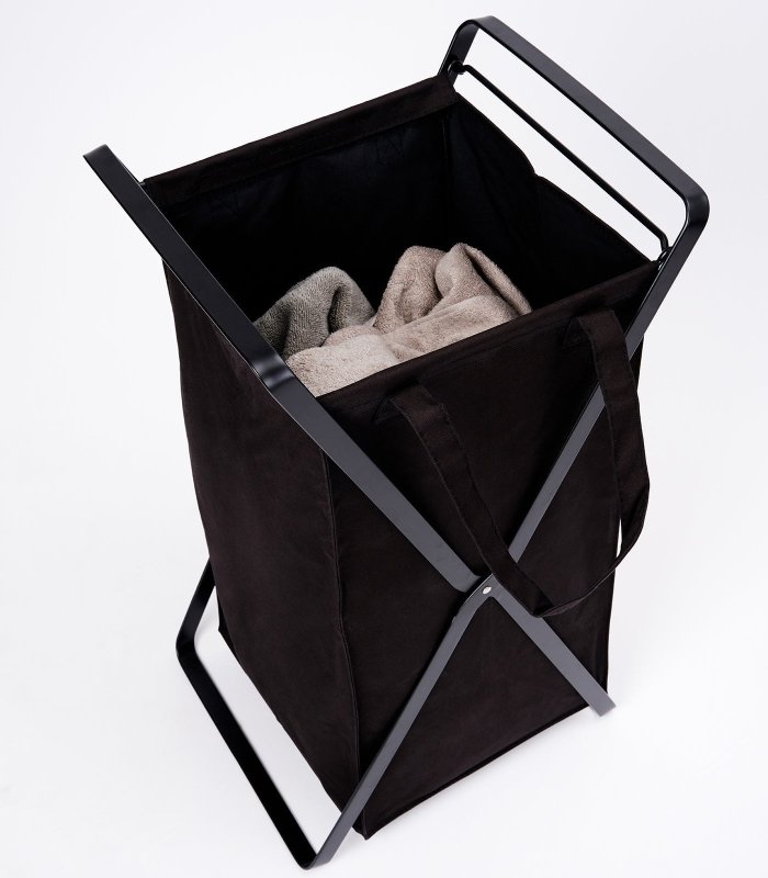 Laundry Hamper with Cotton Liner - Two Sizes - Steel + Cotton - FCHF CITY