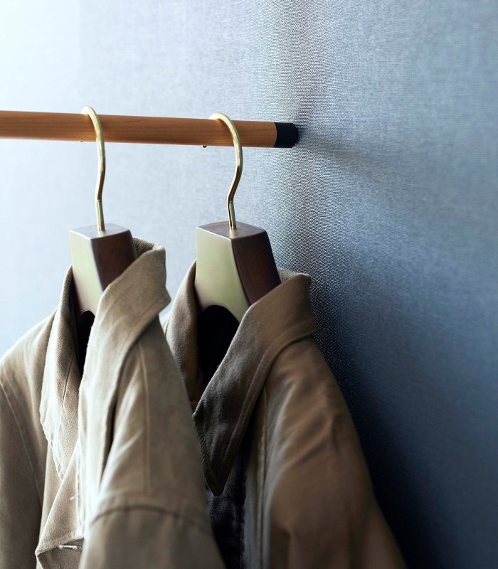Leaning Clothes Hanger (64" H) - Steel + Wood - FCHF CITY