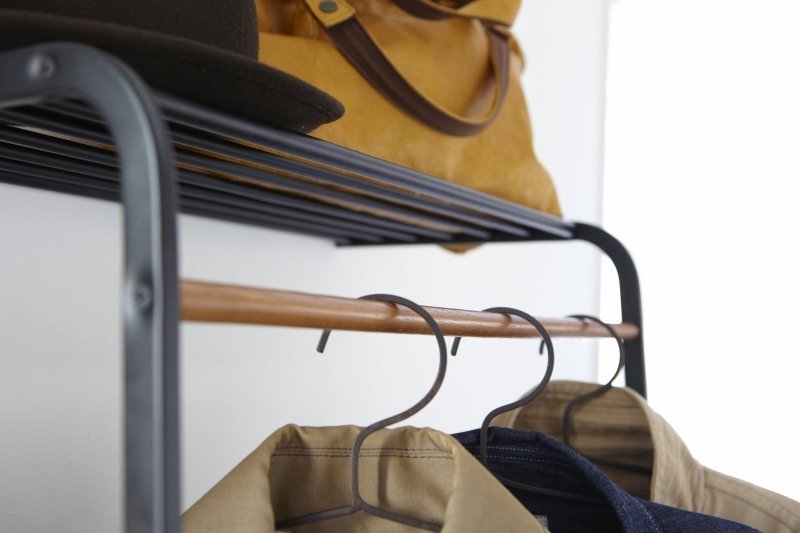 Leaning Coat Rack with Shelf (63" H) - Steel - FCHF CITY