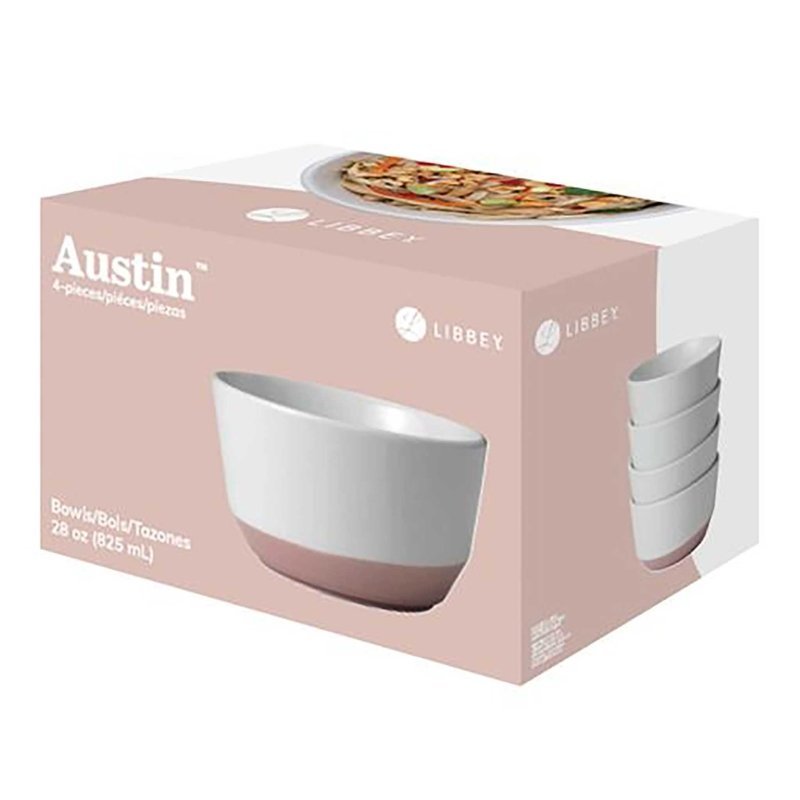 Libbey Austin 28 - ounce Porcelain Soup Salad Bowl, Set of 4 - FCHF CITY