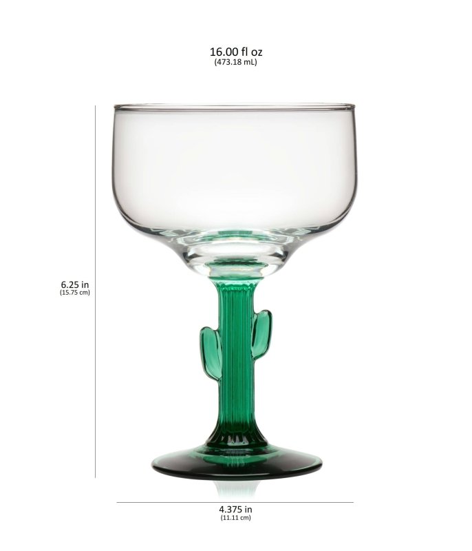 Libbey Cactus Margarita Glasses, 16 - ounce, Set of 4 - FCHF CITY