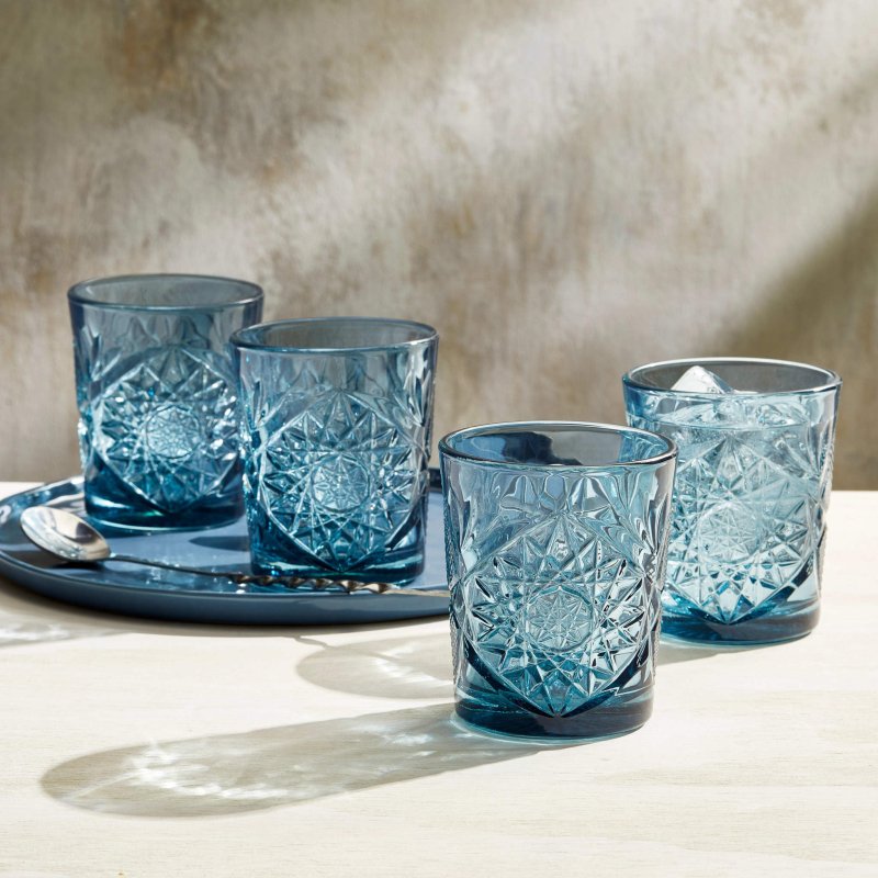 Libbey Hobstar Double Old Fashioned Glasses, 12 - ounce, Set of 4 - FCHF CITY