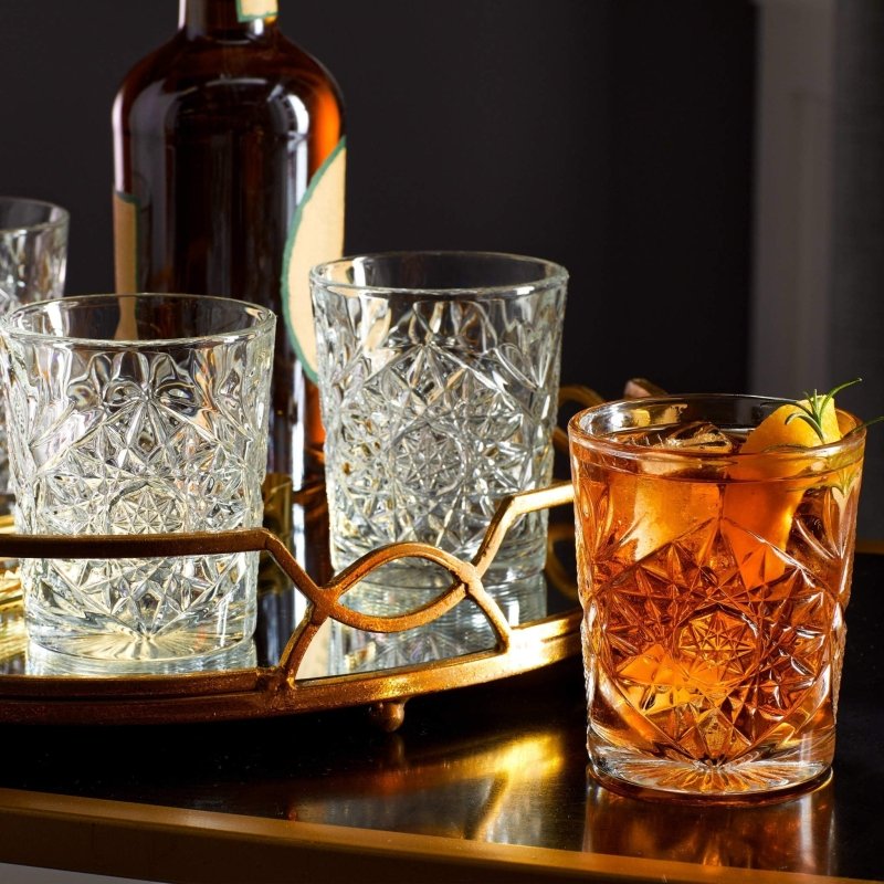 Libbey Hobstar Double Old Fashioned Glasses, 12 - ounce, Set of 4 - FCHF CITY