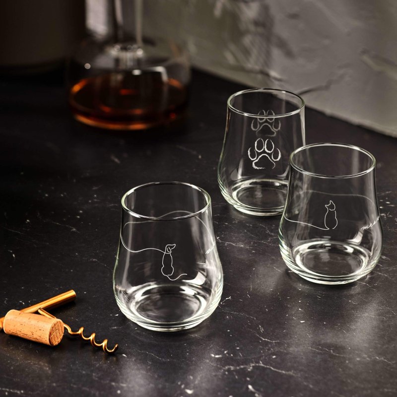 Libbey Modern Pets Posh Paw All - Purpose Glasses, 17 - ounce, Set of 4 - FCHF CITY