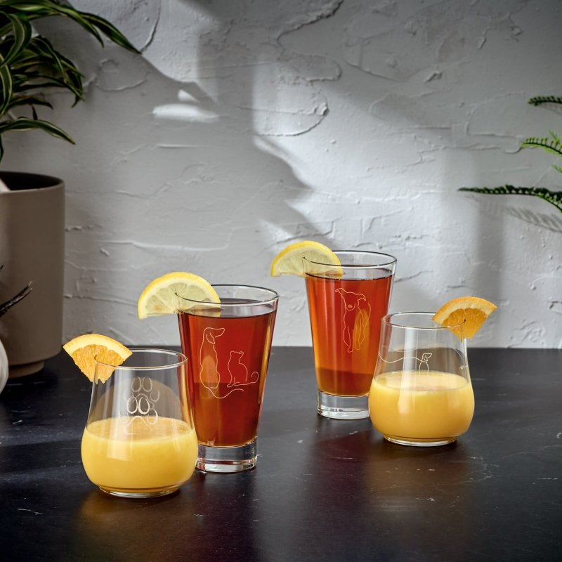 Libbey Modern Pets Woof All - Purpose Glasses, 17 - ounce, Set of 4 - FCHF CITY