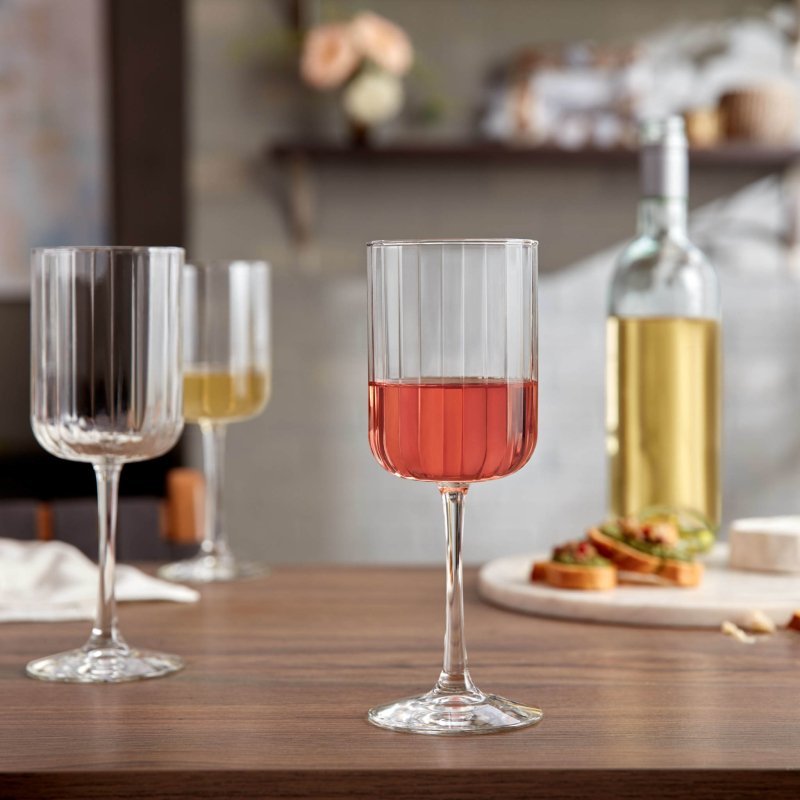 Libbey Paneled All Purpose Wine Glasses, 13.5 - ounce, Set of 4 - FCHF CITY