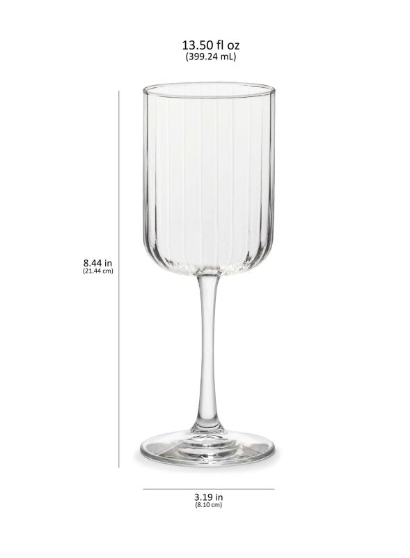 Libbey Paneled All Purpose Wine Glasses, 13.5 - ounce, Set of 4 - FCHF CITY