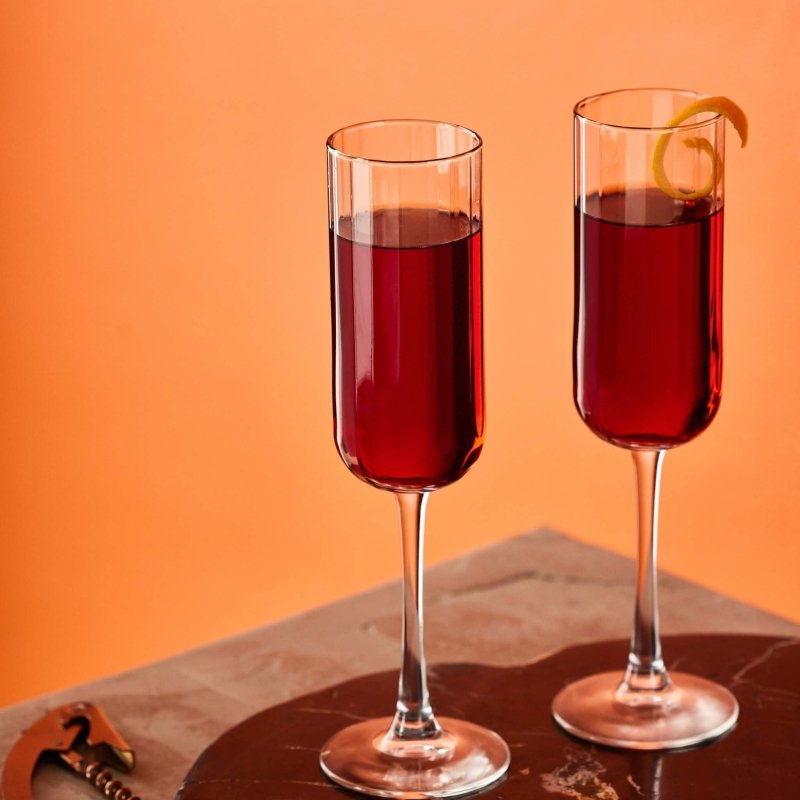 Libbey Paneled Champagne Flute Glasses, 7.5 - ounce, Set of 4 - FCHF CITY