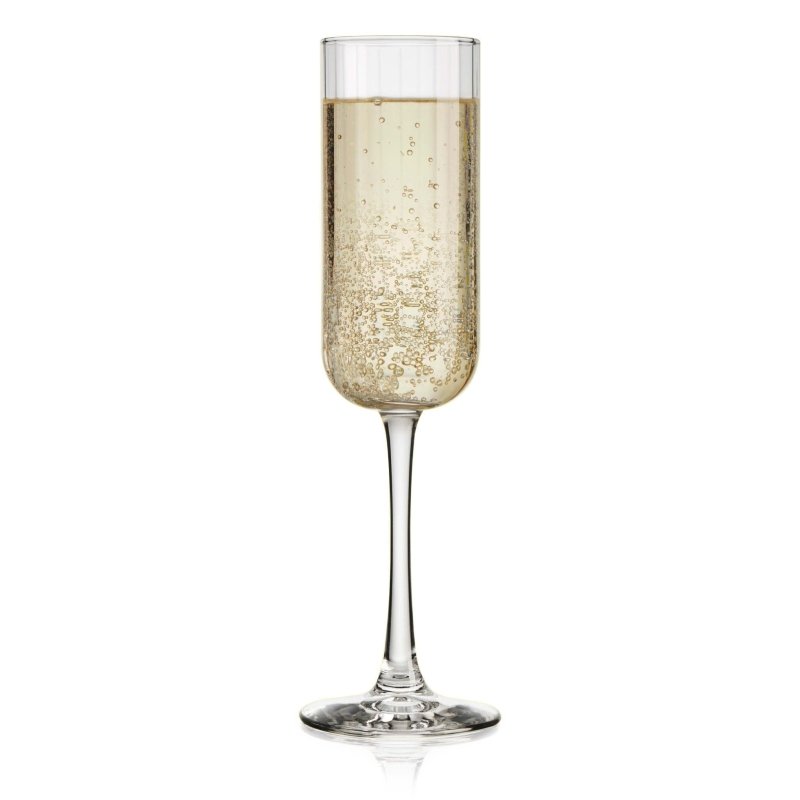 Libbey Paneled Champagne Flute Glasses, 7.5 - ounce, Set of 4 - FCHF CITY