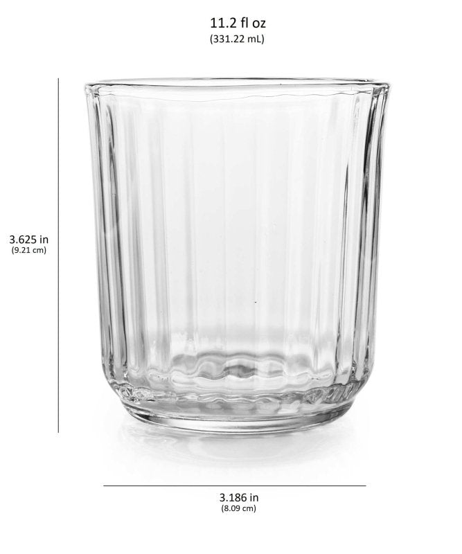 Libbey Paneled Double Old Fashioned Rocks Glasses, 11.2 - ounce, Set of 6 - FCHF CITY