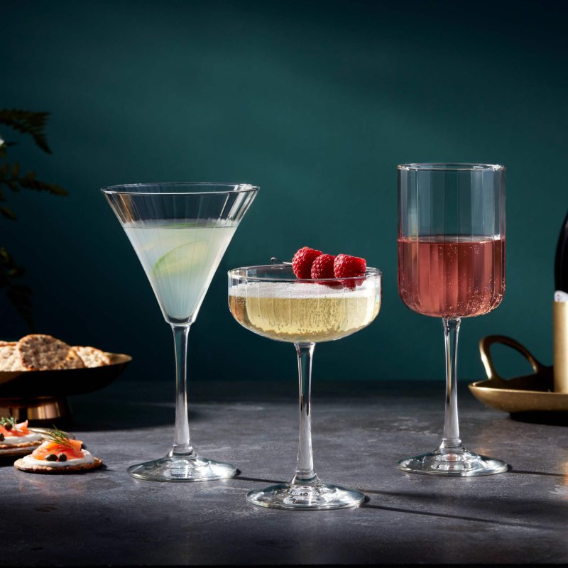 Libbey Paneled Martini Glasses, 9.5 - ounce, Set of 4 - FCHF CITY