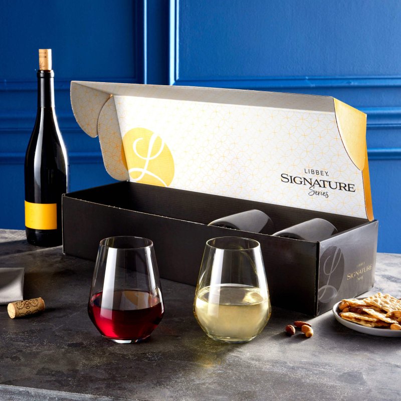 Libbey Signature Greenwich Stemless Wine Gift Set of 4, 18 - ounce - FCHF CITY