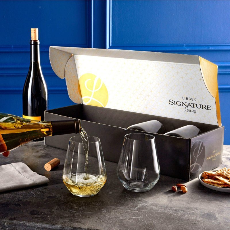 Libbey Signature Greenwich Stemless Wine Gift Set of 4, 18 - ounce - FCHF CITY