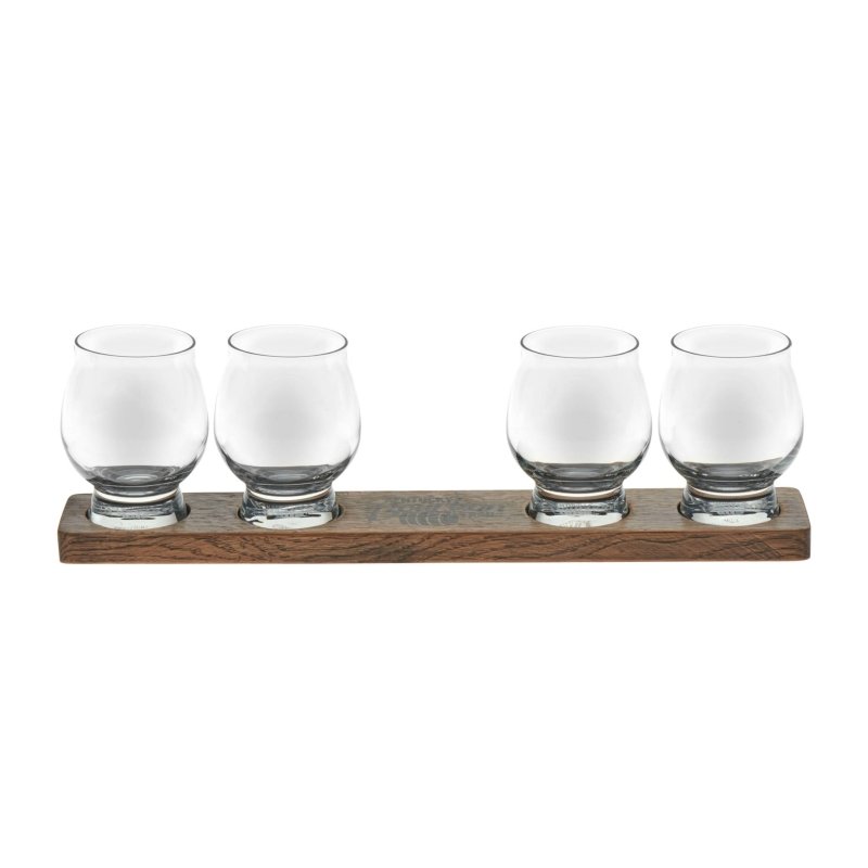 Libbey Signature Kentucky Bourbon Trail Whiskey Tasting Set, 4 Whiskey Glasses with Wood Paddle - FCHF CITY