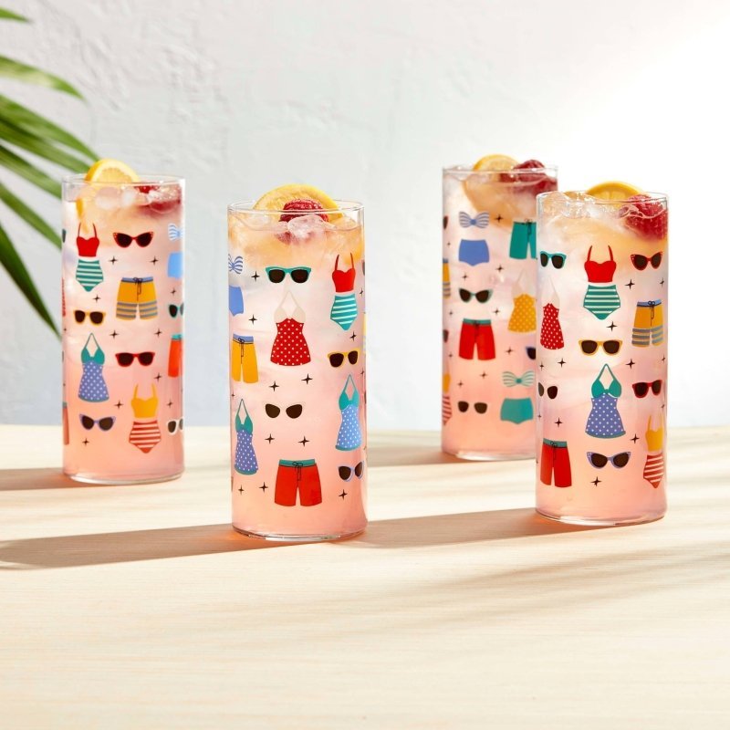 Libbey Vintage Swimsuits Cooler Glasses, 16 - ounce, Set of 4 - FCHF CITY