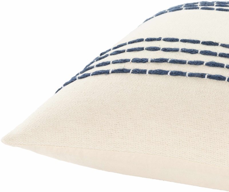 Listie Beige Navy Striped Accent Pillow - FCHF CITY