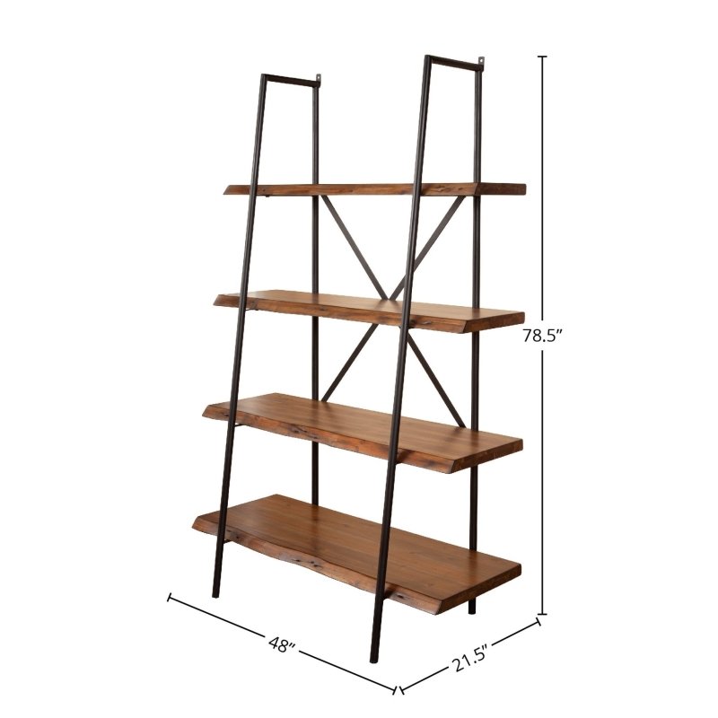 Live Edge Bookshelf, Light Walnut - FCHF CITY