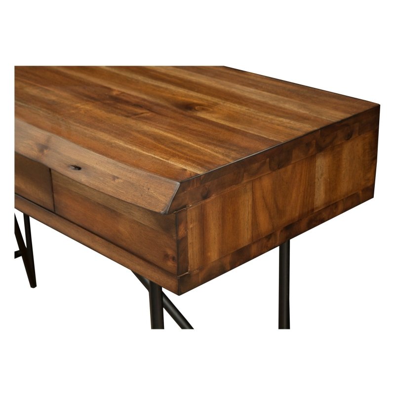 Live Edge Writing Desk, Light Walnut - FCHF CITY