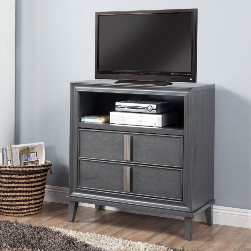 Lorraine Media Chest, Dark Grey - FCHF CITY