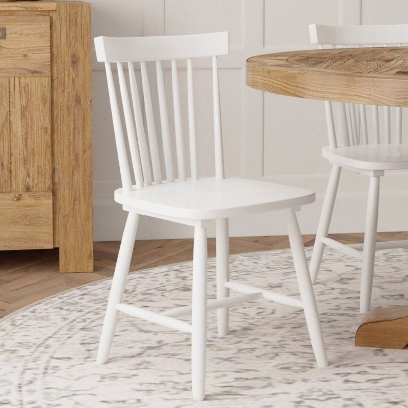 Lyra Set of 2 Windsor Chairs, White - FCHF CITY