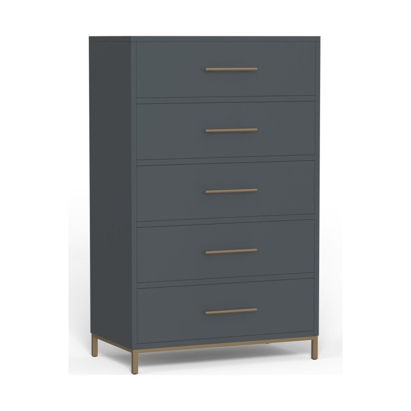 Madelyn Five Drawer Chest, Slate Gray - FCHF CITY
